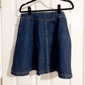 Pilcro and the Letterpress Dark Blue A-Line Skirt